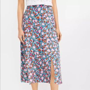 Ann Taylor Loft Petite Daisy Side Slit Midi Skirt